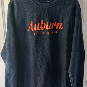Auburn University Tigers Navy Thermal Sweatshirt W/ Thumb Holes Womens Sz Large